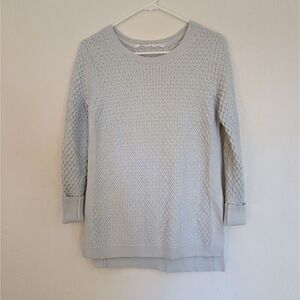 ATHLETA Honeycomb Merino Wool Blend Sweater Size S Light Mint Green Chunky Knit